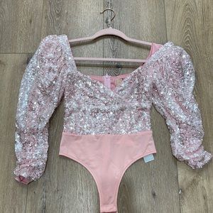 Pink Sequence Bodysuit